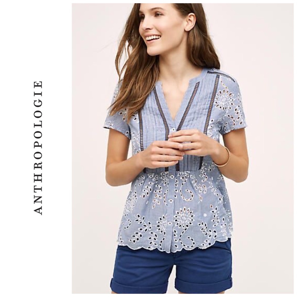 Anthropologie Josune lace top